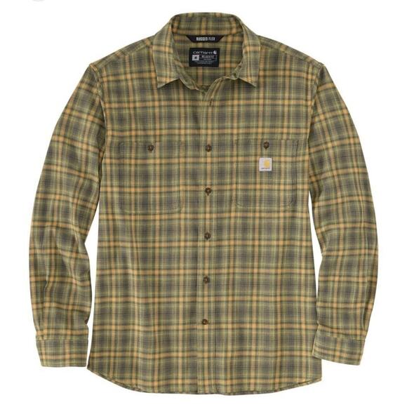 Carhartt Rugged Flex Flannel Shirt S Mens Button Front Pockets Relaxed Work - Picture 9 of 9